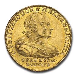 1742 German State Pfalz-Electoral Pfalz Gold Ducat MS-61 NGC
