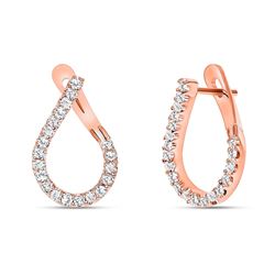 Natural 0.62 CTW Girls Night Out Diamond Earrings 18KT Rose Gold