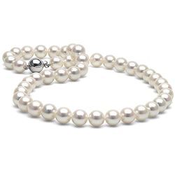 White Akoya Pearl Necklace, 9.0-9.5mm