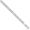 Image 1 : 14k White Gold 3.5 mm Semi-Solid Figaro Chain - 9 in.