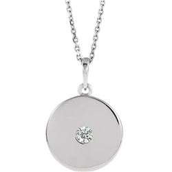 Natural 0.12 CTW Gold Disc Diamond Necklace 14KT White Gold