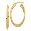 Image 1 : 14k Yellow Gold Polished & Textured Twisted Fancy Hoop Earrings