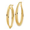 Image 2 : 14k Yellow Gold Polished & Textured Twisted Fancy Hoop Earrings