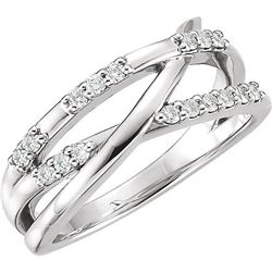 Natural 0.19 CTW Diamond Criss Cross Ring 18KT White Gold