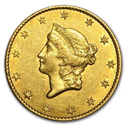 1849 $1 Liberty Head Gold Large Head Open Wreath AU (w/L)