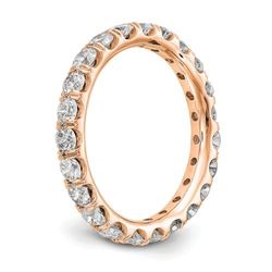Natural 2.02 CTW Round Brilliant Diamond Eternity Band Wedding Ring 14KT Rose Gold