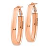 Image 2 : 14k Rose Gold Omega Back Oval Hoop Earrings - 7x20 mm