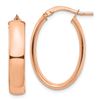 Image 1 : 14k Rose Gold Oval Hoop Earrings - 5x17 mm