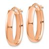 Image 2 : 14k Rose Gold Oval Hoop Earrings - 5x17 mm