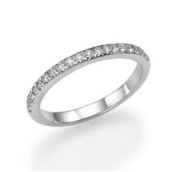 Natural 0.62 CTW Micro Pave Diamond Wedding Band 14KT White Gold