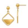 Image 1 : 14k Yellow Gold Square Dangle Post Earrings