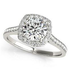 Natural 0.85 ctw Diamond Halo Ring 14k White Gold