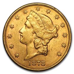 1878-S $20 Liberty Gold Double Eagle AU