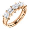 Image 1 : Natural 1.02 CTW Princess Cut 5-Stone Diamond Ring 18KT Rose Gold