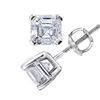 Image 1 : Natural 0.82 CTW Asscher Cut Diamond Stud Earrings 18KT White Gold