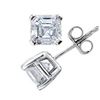 Image 3 : Natural 0.82 CTW Asscher Cut Diamond Stud Earrings 18KT White Gold