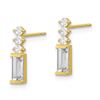 Image 2 : 10K Yellow Gold Cubic Zirconia Earrings - 36 mm