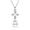 Image 1 : White Akoya Pearl and Diamond Cross Pendant