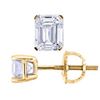 Image 1 : Natural 1.02 CTW Emerald Cut Diamond Stud Earrings 18KT Yellow Gold