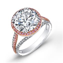 Natural 3.12 CTW Riviera Diamond Engagement Ring 14KT Two Tone