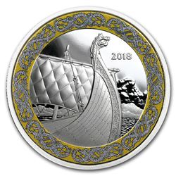 2018 Canada 1 oz Silver $20 Norse Figureheads: Dragon's Sail