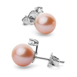 Pink Freshwater Pearl and Diamond Radiance Earrings, 9.0-10.0mm