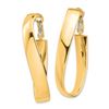 Image 2 : 14k Yellow Gold Omega Back Oval Hoop Earrings - 7x18 mm