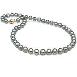 Natural-Color Baroque Blue Akoya Pearl Necklace