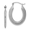 Image 1 : 14k White Gold Textured Stamped Hoop Earrings