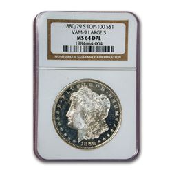 1880/79-S Morgan Dollar Large S MS-64 NGC (DPL, VAM-9)