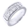 Image 1 : Natural 1.22 CTW Invisible Set Princess Cut Diamond Wedding Ring 14KT White Gold