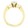 Image 3 : Natural 2.02 CTW Pear Cut & Baguette Cut 3-Stone Diamond Ring 18KT Yellow Gold