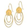 Image 2 : 14k Yellow Gold Circle Dangle Earrings
