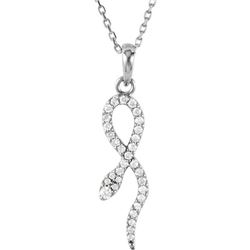 Natural 0.21 CTW Diamond Snake Expression Pendant Necklace 14KT White Gold