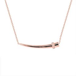 Natural 0.06 CTW Diamond Necklace 14KT Rose Gold