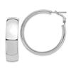 Image 1 : 14k White Gold Omega Back Hoop Earrings - 10x37 mm