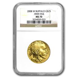 2008-W 1/2 oz Gold Buffalo MS-70 NGC