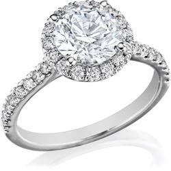 Natural 1.97 CTW Halo Round Cut Diamond Ring 18KT White Gold