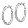 Image 2 : 14k White Gold Diamond-cut Omega Back Hoop Earrings - 4x25 mm