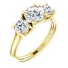 Image 1 : Natural 1.52 CTW 3-Stone Round Cut Diamond Engagement Ring 14KT Yellow Gold