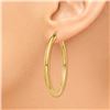 Image 2 : 14k Solid Gold 3 mm Polished Round Hoop Earrings