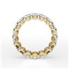 Image 1 : Natural 7.02 CTW U-Setting Emerald Cut Diamond Eternity Ring 18KT Yellow Gold