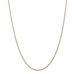 14k Rose Gold 1.5 mm Diamond Cut Rope Chain - 18 in.