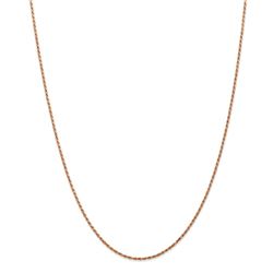 14k Rose Gold 1.5 mm Diamond Cut Rope Chain - 18 in.