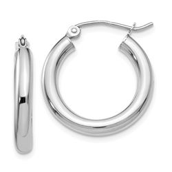 14k 20 mm White Hoop Earrings