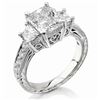 Image 1 : Natural 4.02 CTW Radiant Cut Diamond Ring 14KT White Gold