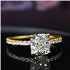 Image 1 : Natural 1.32 CTW Cushion Cut Solitaire Diamond Engagement Ring 18KT Yellow Gold