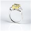 Image 3 : Natural 3.12 CTW Canary Yellow Cushion Cut & Bullet Cut 3-Stone Diamond Ring 14KT Two-tone