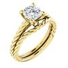 Image 1 : Natural 1.02 CTW Cushion Cut Infinity Rope Diamond Engagement Set 14KT Yellow Gold