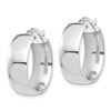Image 2 : 14k White Gold Hoop Earrings - 7x19 mm